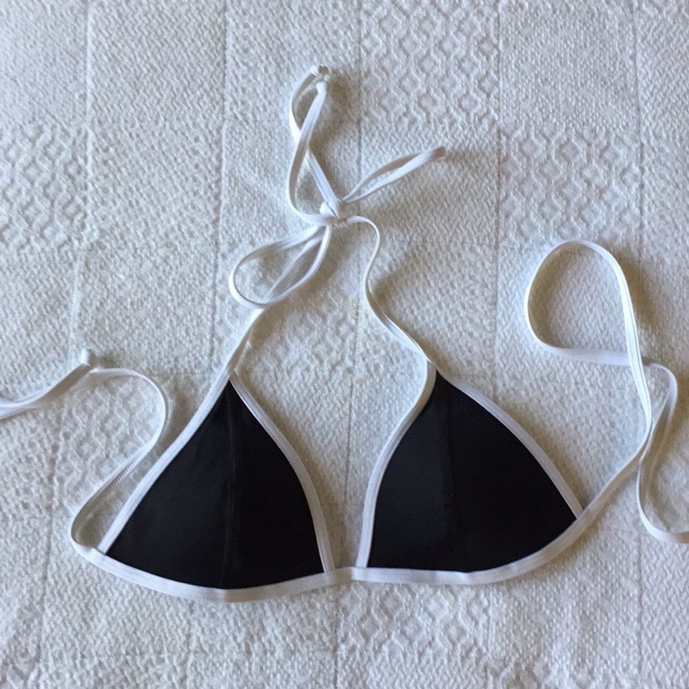 PINK black/white bikini top